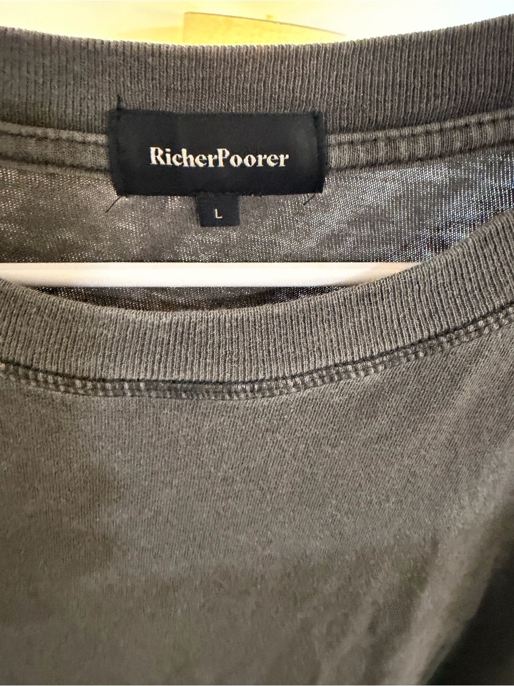 Richer Poorer Men's Long Sleeve Tee - Charcoal Gray